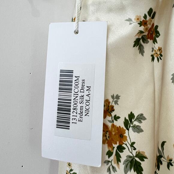 Reformation Erdem Silk Ruffled Flora Dress Missing Button M NWT - Picture 11 of 12